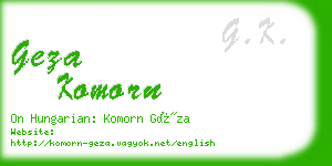 geza komorn business card